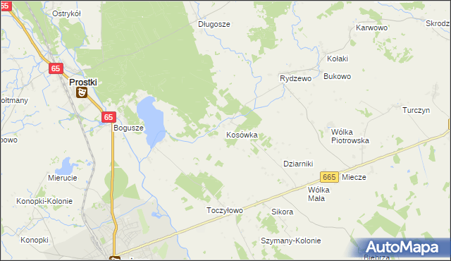mapa Kosówka gmina Rajgród, Kosówka gmina Rajgród na mapie Targeo