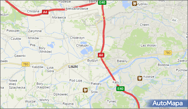 mapa Kryspinów, Kryspinów na mapie Targeo