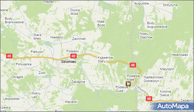 mapa Ksawerów Stary, Ksawerów Stary na mapie Targeo