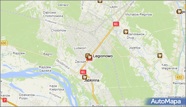 mapa Legionowo, Legionowo na mapie Targeo