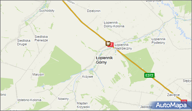 mapa Łopiennik Górny, Łopiennik Górny na mapie Targeo