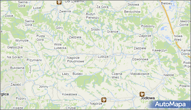 mapa Lubcza gmina Ryglice, Lubcza gmina Ryglice na mapie Targeo