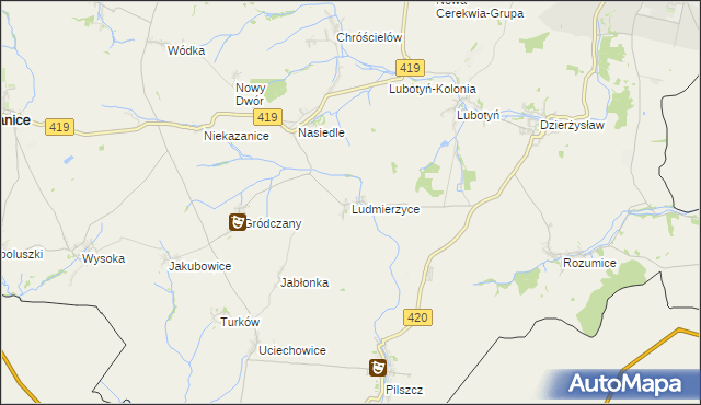 mapa Ludmierzyce, Ludmierzyce na mapie Targeo