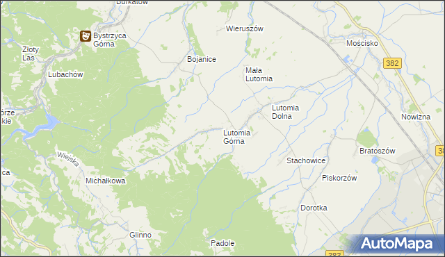 mapa Lutomia Górna, Lutomia Górna na mapie Targeo