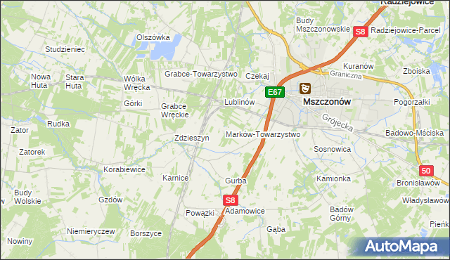 mapa Marków-Towarzystwo, Marków-Towarzystwo na mapie Targeo