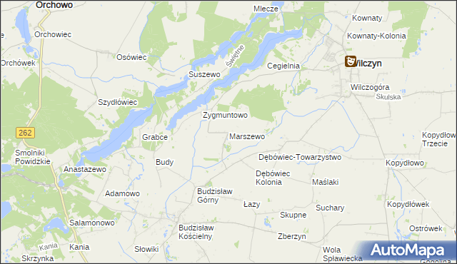 mapa Marszewo gmina Kleczew, Marszewo gmina Kleczew na mapie Targeo