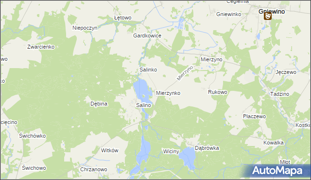 mapa Mierzynko, Mierzynko na mapie Targeo