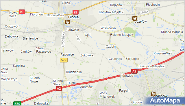 mapa Milęcin, Milęcin na mapie Targeo