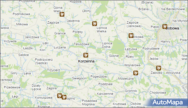 mapa Niecew, Niecew na mapie Targeo