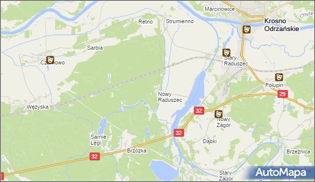 mapa Nowy Raduszec, Nowy Raduszec na mapie Targeo