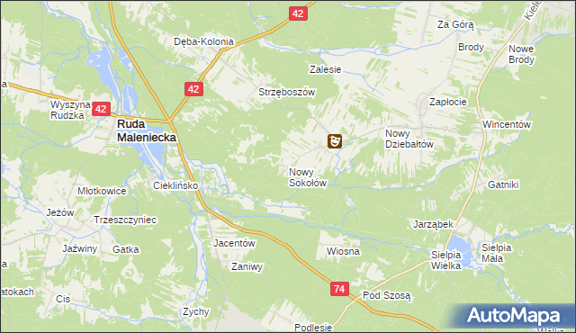 mapa Nowy Sokołów, Nowy Sokołów na mapie Targeo