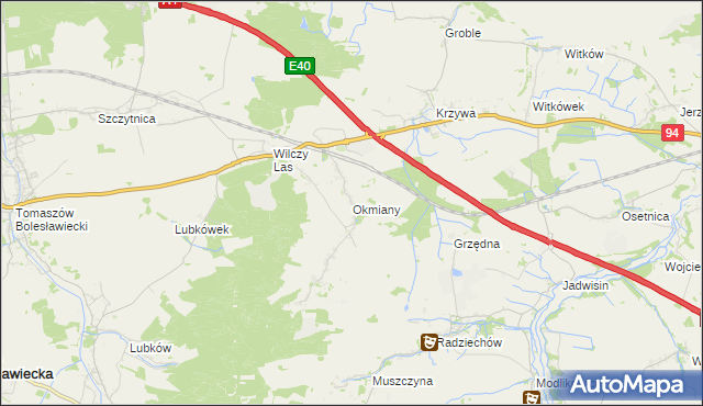 mapa Okmiany, Okmiany na mapie Targeo