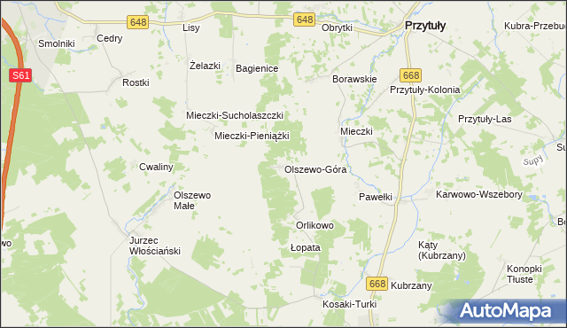 mapa Olszewo-Góra, Olszewo-Góra na mapie Targeo