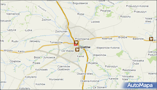 mapa Opatów, Opatów na mapie Targeo