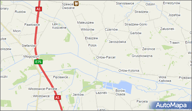 mapa Orłów-Parcel, Orłów-Parcel na mapie Targeo