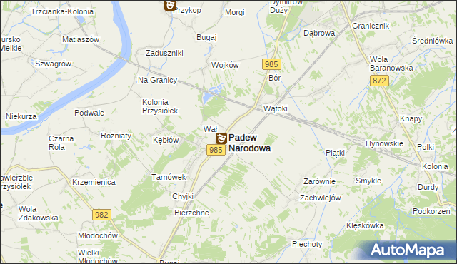 mapa Padew Narodowa, Padew Narodowa na mapie Targeo