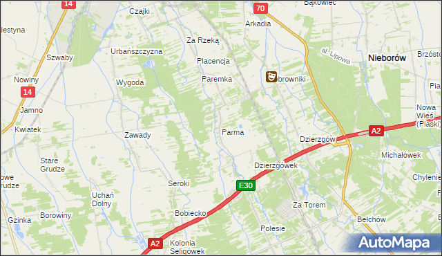 mapa Parma, Parma na mapie Targeo