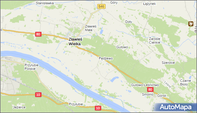 mapa Pędzewo, Pędzewo na mapie Targeo