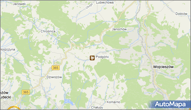 mapa Podgórki gmina Świerzawa, Podgórki gmina Świerzawa na mapie Targeo