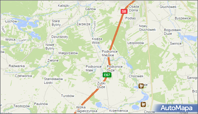mapa Podkońska Wola, Podkońska Wola na mapie Targeo