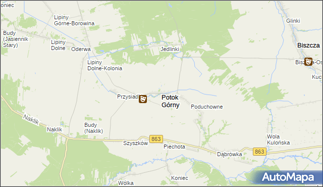 mapa Potok Górny, Potok Górny na mapie Targeo