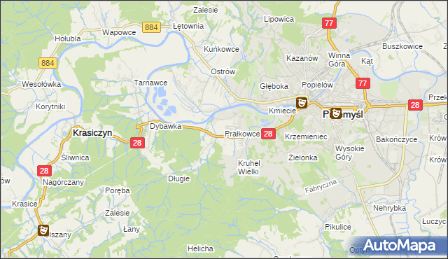 mapa Prałkowce, Prałkowce na mapie Targeo