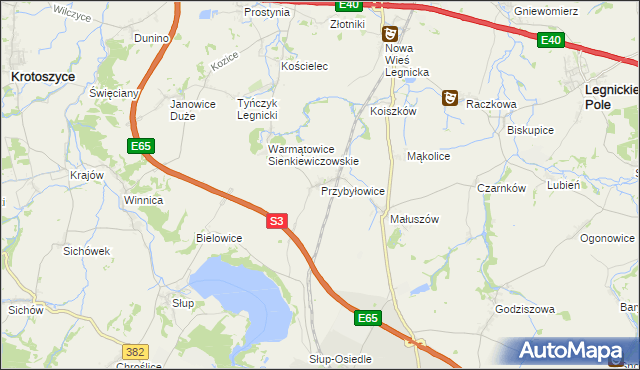 mapa Przybyłowice, Przybyłowice na mapie Targeo