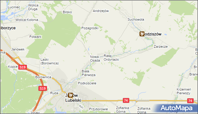 mapa Rataj Poduchowny, Rataj Poduchowny na mapie Targeo