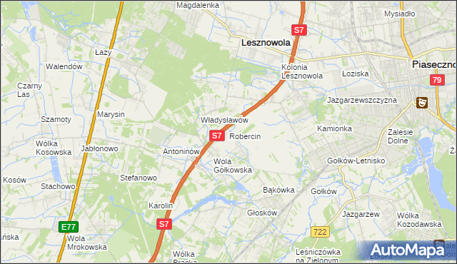 mapa Robercin, Robercin na mapie Targeo
