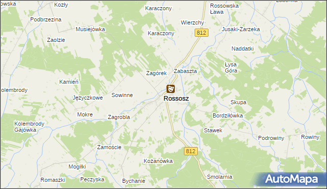 mapa Rossosz powiat bialski, Rossosz powiat bialski na mapie Targeo