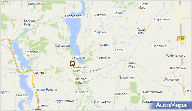 mapa Rzepiska gmina Piotrków Kujawski, Rzepiska gmina Piotrków Kujawski na mapie Targeo