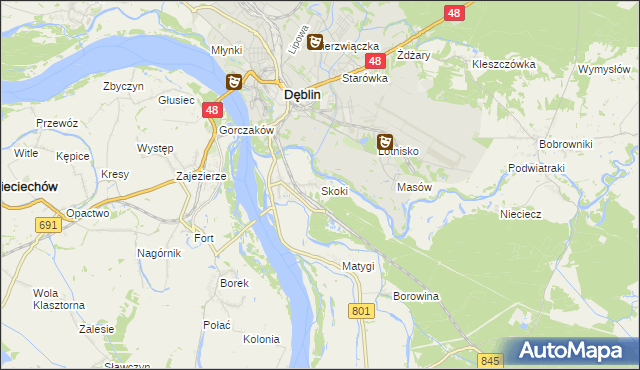 mapa Skoki gmina Puławy, Skoki gmina Puławy na mapie Targeo
