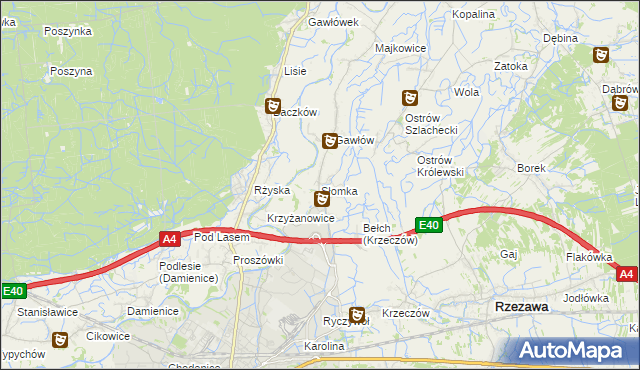 mapa Słomka, Słomka na mapie Targeo