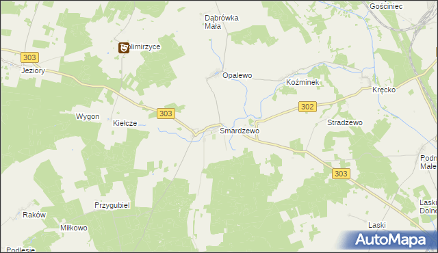 mapa Smardzewo gmina Szczaniec, Smardzewo gmina Szczaniec na mapie Targeo