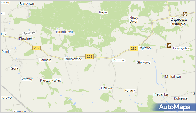 mapa Sobiesiernie gmina Dąbrowa Biskupia, Sobiesiernie gmina Dąbrowa Biskupia na mapie Targeo