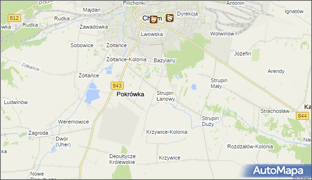 mapa Strupin Łanowy, Strupin Łanowy na mapie Targeo