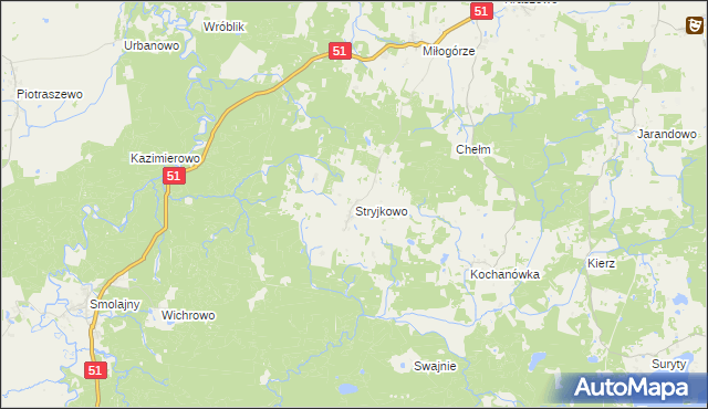 mapa Stryjkowo, Stryjkowo na mapie Targeo