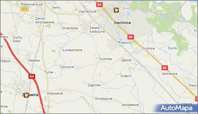 mapa Sulimów gmina Siechnice, Sulimów gmina Siechnice na mapie Targeo