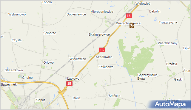 mapa Szadłowice gmina Gniewkowo, Szadłowice gmina Gniewkowo na mapie Targeo