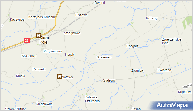 mapa Szaleniec, Szaleniec na mapie Targeo