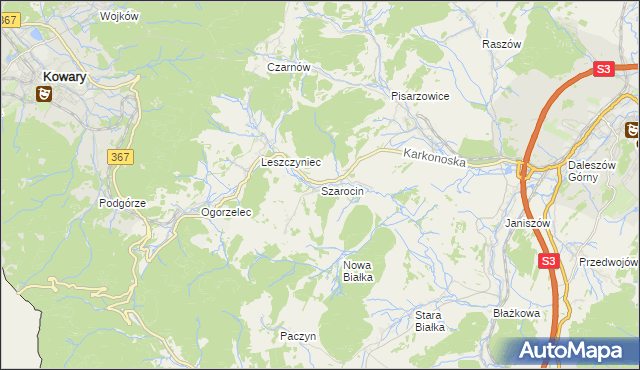 mapa Szarocin, Szarocin na mapie Targeo