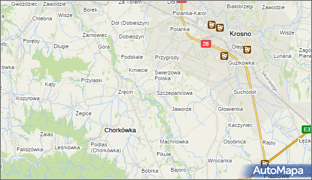 mapa Szczepańcowa, Szczepańcowa na mapie Targeo