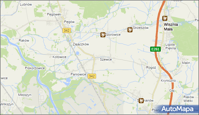 mapa Szewce gmina Wisznia Mała, Szewce gmina Wisznia Mała na mapie Targeo