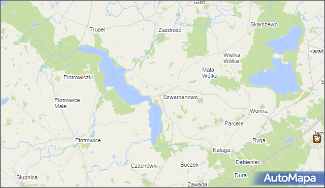 mapa Szwarcenowo, Szwarcenowo na mapie Targeo