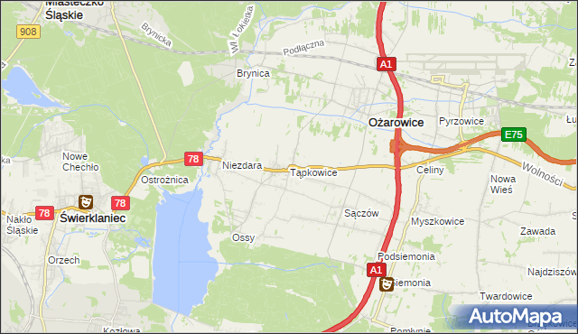 mapa Tąpkowice, Tąpkowice na mapie Targeo