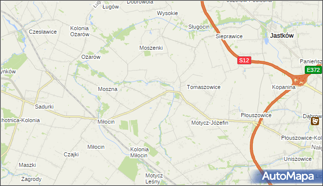 mapa Tomaszowice-Kolonia, Tomaszowice-Kolonia na mapie Targeo