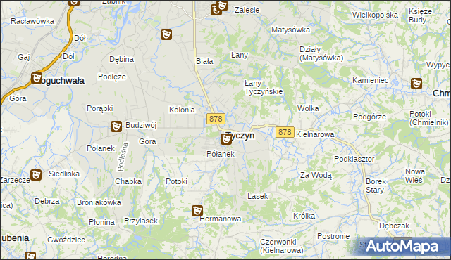 mapa Tyczyn powiat rzeszowski, Tyczyn powiat rzeszowski na mapie Targeo