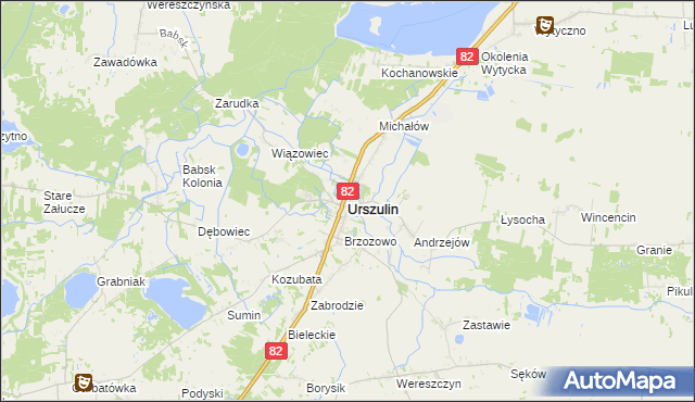mapa Urszulin powiat włodawski, Urszulin powiat włodawski na mapie Targeo