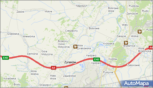 mapa Wola Żyrakowska, Wola Żyrakowska na mapie Targeo