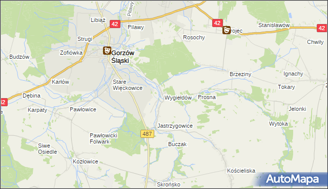 mapa Wygiełdów, Wygiełdów na mapie Targeo